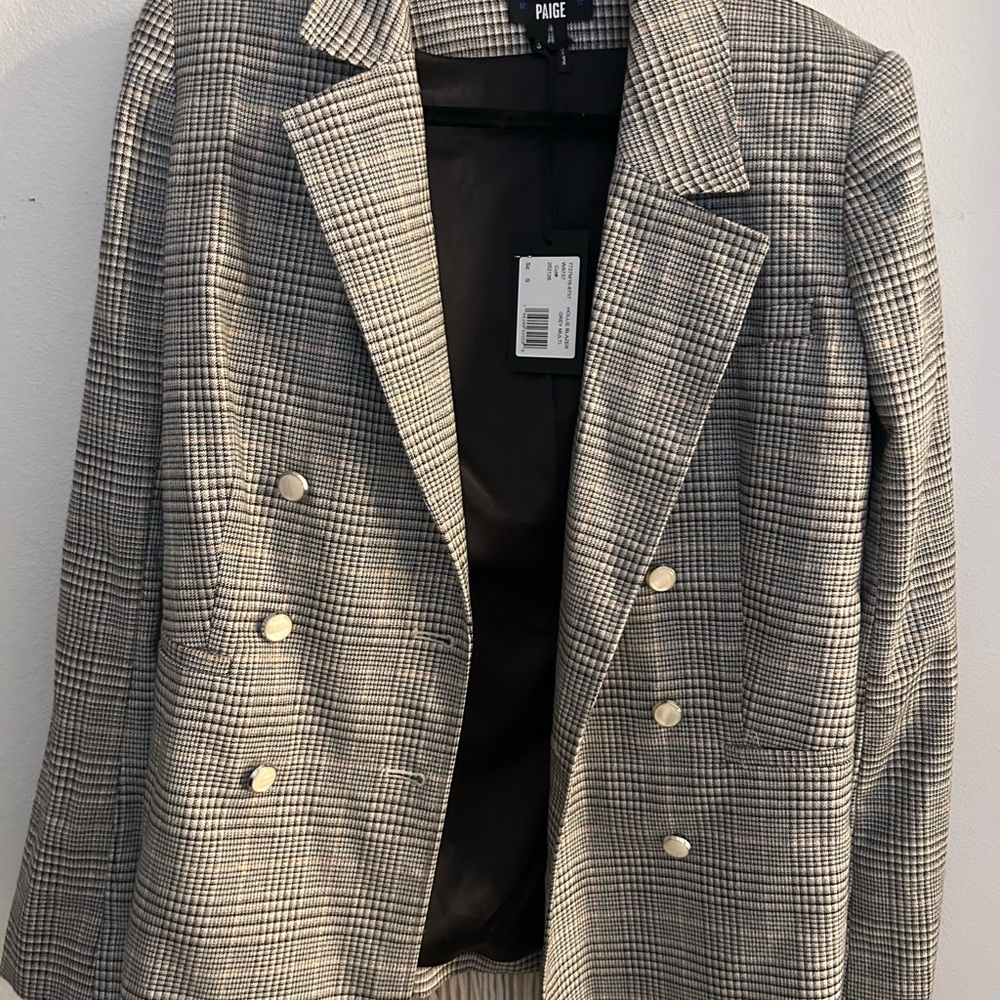 PAIGE Plaid Double-Breasted Blazer | Size Small | NWT